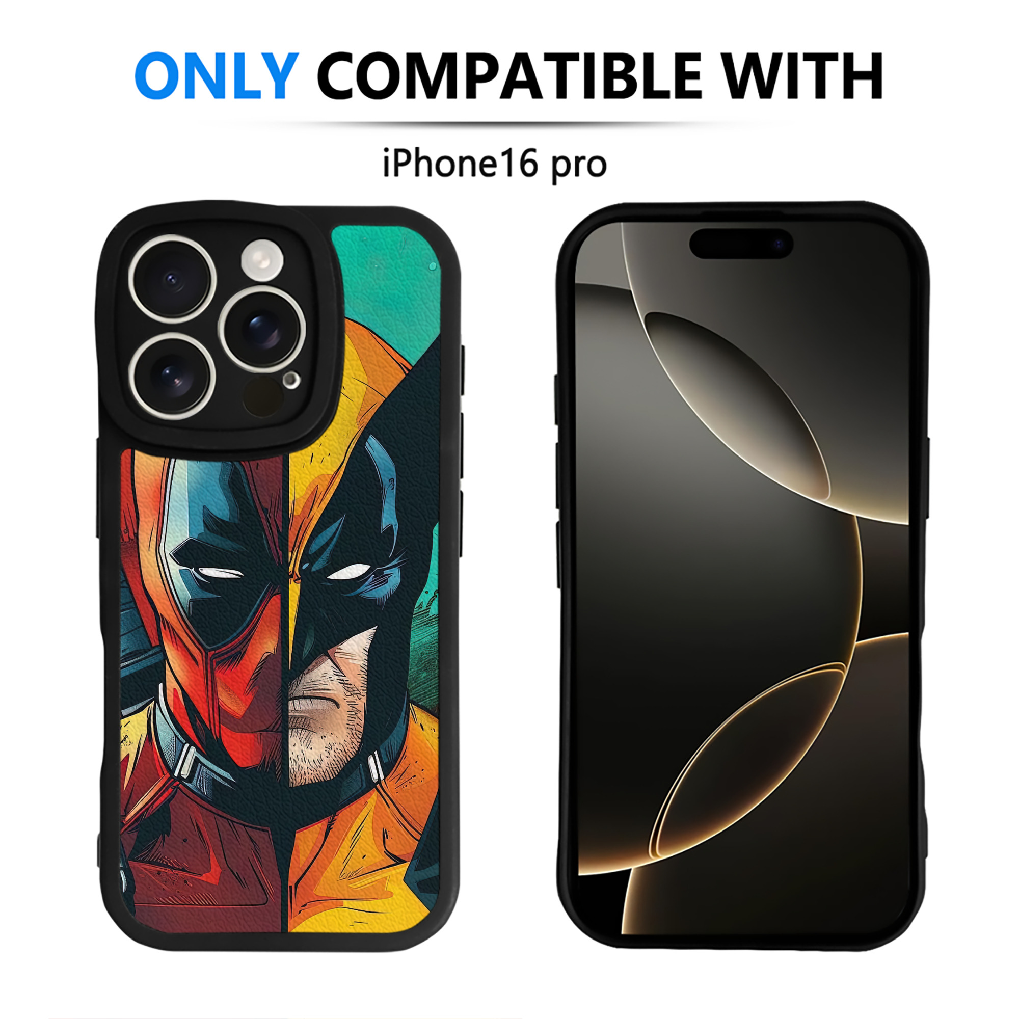 （画像用） Deadpool デッドプール 【iPhone 16シリーズ対応】シリコンスマホケース（レザー調） 材質：シリコン